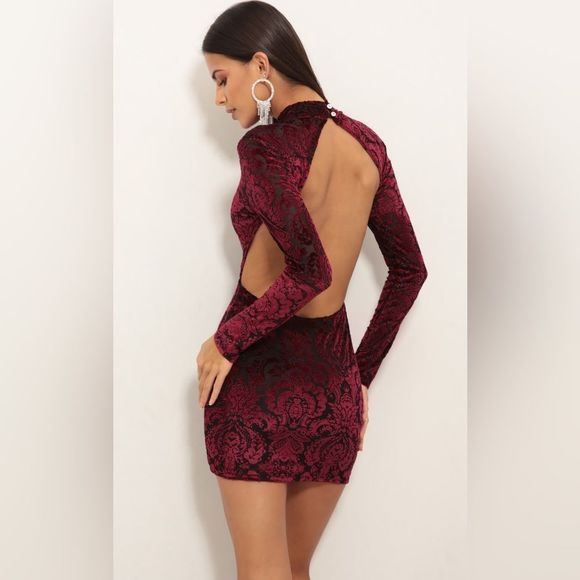 Lucy in the Sky Chloe Open Back Velvet Dress - Picture 3 of 11